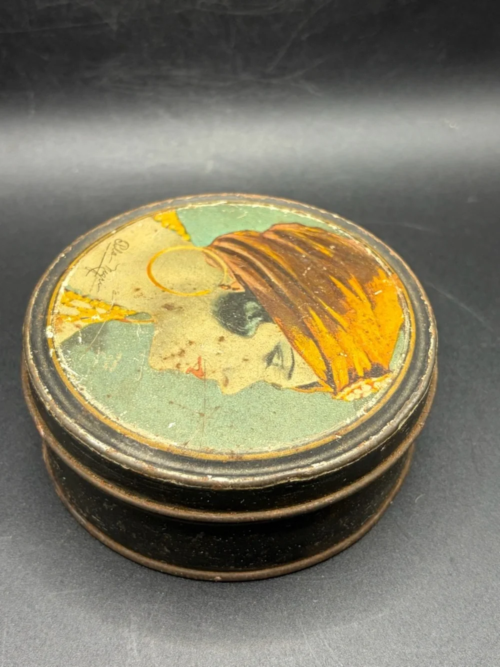 Vintage Henry Clive Beautebox Canco Tin Pola Negri, Silent Film Memorabilia